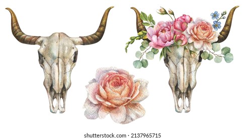 1,639 Bull Skull With Flowers Images, Stock Photos & Vectors | Shutterstock