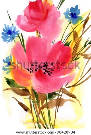 Watercolor: bouquet-1