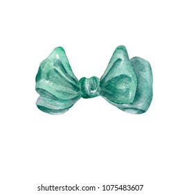 Watercolor Bowtie Drawing Clip Art Bowtiq Green On White Background
