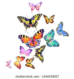 Watercolor Flying Butterflies Vector Stock Vector (Royalty Free) 278126903