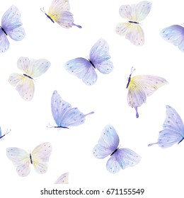 Watercolor Colorful Butterflies Isolated On White Stock Illustration ...