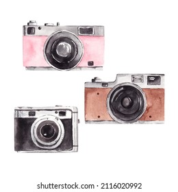watercolor camera, vintage, photographer logo
