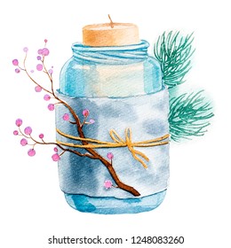 Watercolor Candle Illustration Stock Illustration 1248083260 | Shutterstock