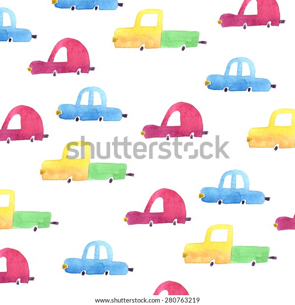 watercolor car\
pattern