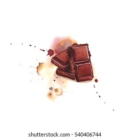 Watercolor. Chocolate