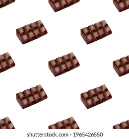 Watercolor Chocolate Dessert Seamless Pattern 