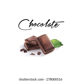 Watercolor Chocolate Illustration  