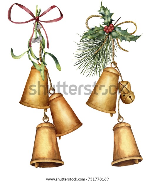 1115 Watercolor Jingle Bell Images Stock Photos And Vectors Shutterstock