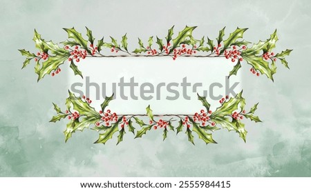 Similar – Frame with tropical palm leaves and flowers