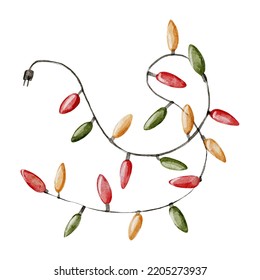 Watercolor Christmas Clipart Of Christmas Garland