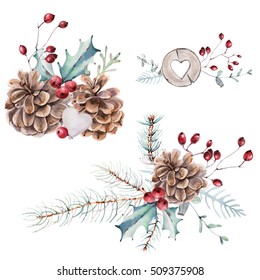  Watercolor Christmas Clipart. It's Perfect For Cards, Posters, Stickers, Cover.