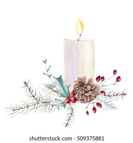 11,059 Christmas candle watercolor Images, Stock Photos & Vectors ...