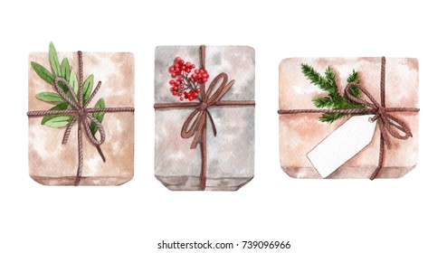 Watercolor Christmas Gifts