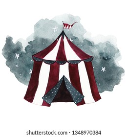 Watercolor Circus Tent Stock Illustration 1348970387 | Shutterstock