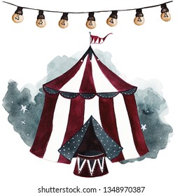 Watercolor Circus Tent