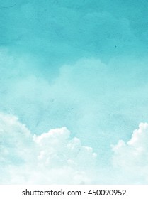 Watercolor Clouds And Sky Background