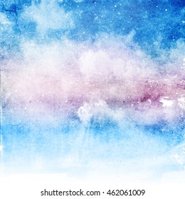 Watercolor Clouds Sky Background Stock Illustration 462061009 ...