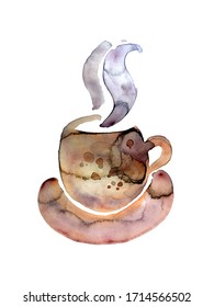 Watercolor Coffee Cup Background Art 