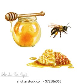 Watercolor Cooking Clipart - Honey
