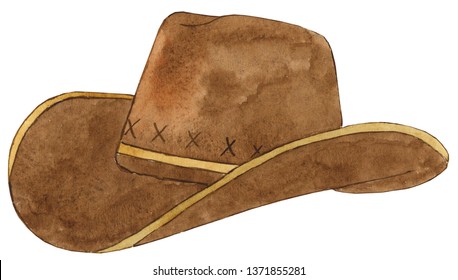 Watercolor Cowboy Hat Illustration