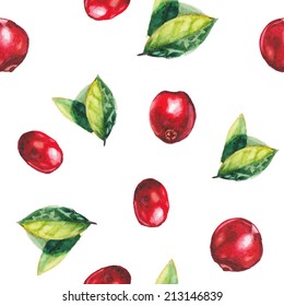 Watercolor Cranberries Pattern