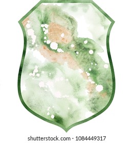 Watercolor Crest Romantic Frame  Card Template