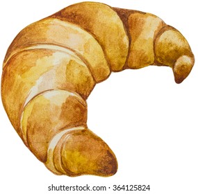 Watercolor Croissant