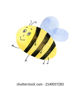 Watercolor Cute Bee Clipart Summer Theme Stock Illustration 2140037283 