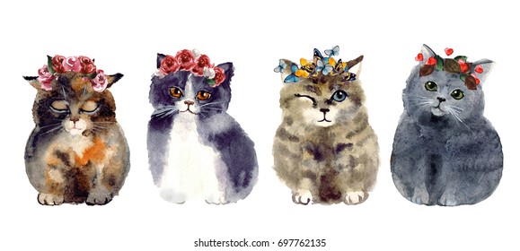 Watercolor Cat Images, Stock Photos & Vectors | Shutterstock