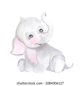 Watercolor Cute Elephant