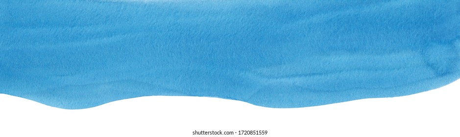 Watercolor deep blue background. Isolated sky blue aquarelle backdrop with space for text. Stains on paper.  Stock-illustration