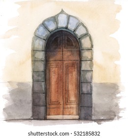 Watercolor Of A Door