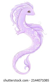 Watercolor dragon illustration 