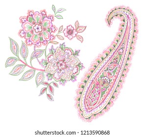 Watercolor Drawing : Paisley Style