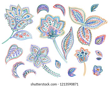 Watercolor Drawing : Paisley Style