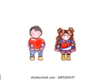 Girl Hugging Boy Drawing Images Stock Photos Vectors Shutterstock