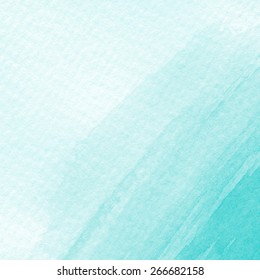 Watercolor Drawing Turquoise Background