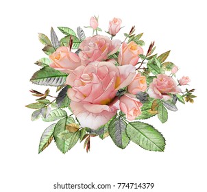 Watercolor Flowers Hand Painted Floral Illustration Stock Illustration ...