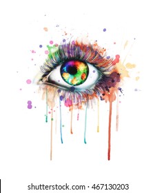 watercolor eyes illustration