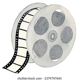 Watercolor Film Reel Illustration