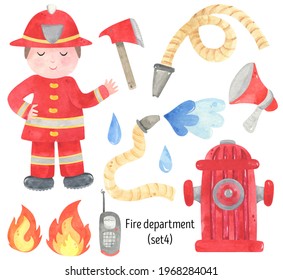 336 Watercolor fireman Images, Stock Photos & Vectors | Shutterstock