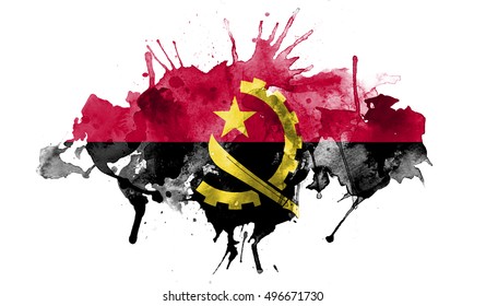 Watercolor Flag Of Angola 