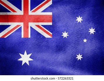 Watercolor Flag Background Australia Stock Illustration 572263321 