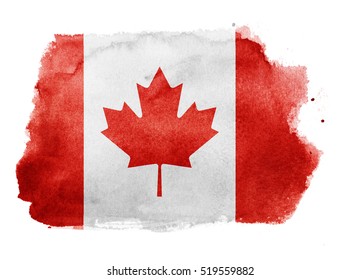 Watercolor Flag Background. Canada