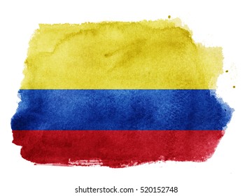 Watercolor Flag Background. Colombia