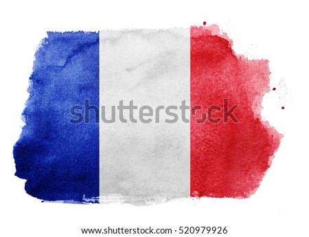 Watercolor flag background. France