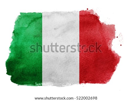 Watercolor flag background. Italy