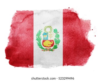 Watercolor Flag Background. Peru