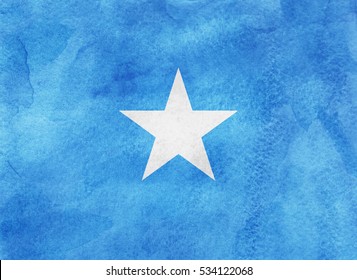 Watercolor flag background. Somalia - Powered by Shutterstock