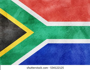 Watercolor Flag Background South Africa Stock Illustration 1037161948 ...